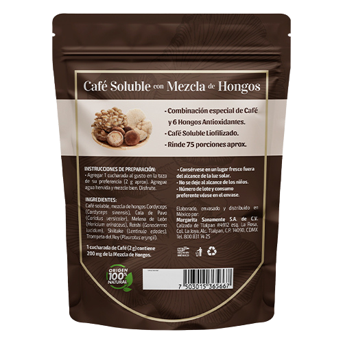 Café Soluble con Mezcla de Hongos